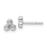 Sterling Silver RH Polished CZ Post Earrings - QE-3C8626C2-2641