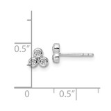 Sterling Silver RH Polished CZ Post Earrings - QE-3C8626C2-2641