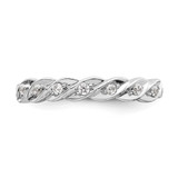 Sterling Silver RH Polished CZ Twisted Ring - QR-346CD9CB-4152