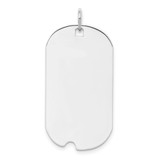 Sterling Silver Rhod.-plate Eng. Dog Tag Polish Front/Satin Back Disc Charm - QM-1663CF6D-8462