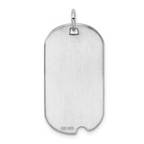 Sterling Silver Rhod.-plate Eng. Dog Tag Polish Front/Satin Back Disc Charm - QM-B18FD6E3-4801