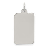 Sterling Silver Rhod.-plated Eng. Rect. Polish Front/Back Disc Charm - QM-D133CA1F-5311