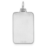 Sterling Silver Rhod.-plated Eng. Rect. Polish Front/Back Disc Charm - QM-D133CA1F-5311