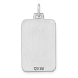Sterling Silver Rhod.-plated Eng. Rect. Polish Front/Satin Back Disc Charm - QM-BC3A7A10-9413