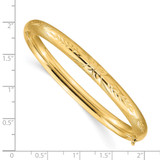 14k 4/16 Florentine Engraved 6.00mm Hinged Round Bangle Bracelet