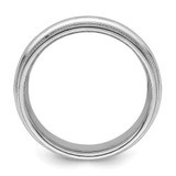 Sterling Silver Rhodium 6mm Comfort Fit Double Milgrain Size 10.5 Band