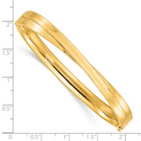 14k 4/16 Polished Criss-Cross 3.65mm Hinged Oval Bangle Bracelet