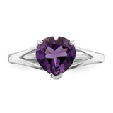 Sterling Silver Rhodium Amethyst Ring - QD-E08C852B-2123