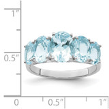 Sterling Silver Rhodium Aqua Ring - QD-3AED30DC-3758