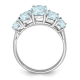 Sterling Silver Rhodium Aqua Ring - QD-E2B41DA7-4617