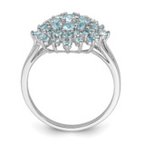 Sterling Silver Rhodium Aquamarine Ring - QR-9BD48709-6898