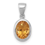 Sterling Silver Rhodium Citrine Pendant - QD-33497E46-4020