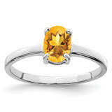 Sterling Silver Rhodium Citrine Ring - QD-31C3A502-8344