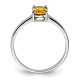 Sterling Silver Rhodium Citrine Ring - QD-6E95E0C1-2377