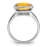 Sterling Silver Rhodium Citrine Ring - QR-9843BBEF-5896