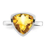 Sterling Silver Rhodium Citrine Ring - QR-D0FD913C-9788
