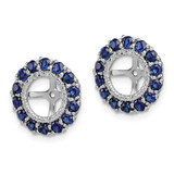 Sterling Silver Rhodium Diam. & Created Sapphire Earring Jacket - QJ-0137918E-8370
