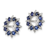 Sterling Silver Rhodium Diam. & Created Sapphire Earring Jacket - QJ-9B610829-9335