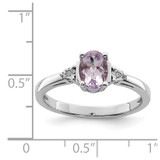 Sterling Silver Rhodium Diam. & Rose de France Ring - QR-FF620868-6607