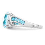 Sterling Silver Rhodium Diam. & Sky Blue Topaz Ring - QR-4C96688A-8871