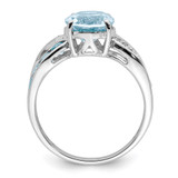 Sterling Silver Rhodium Diam. & Sky Blue Topaz Ring - QR-832AC821-5300