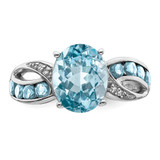 Sterling Silver Rhodium Diam. & Sky Blue Topaz Ring - QR-832AC821-5300