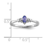 Sterling Silver Rhodium Diam. and Tanzanite Ring - QR-2DCDEFE8-3645