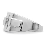 Sterling Silver Rhodium Diam. Cross Signet Ring - QR-75543BA2-7805