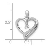 Sterling Silver Rhodium Diam. Heart Pendant - QD-11971174-2411