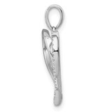 Sterling Silver Rhodium Diam. Heart Pendant - QP-B29869CC-8735