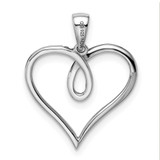 Sterling Silver Rhodium Diam. Heart Pendant - QP-B29869CC-8735