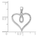 Sterling Silver Rhodium Diam. Heart Pendant - QP-B29869CC-8735