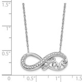 Sterling Silver Rhodium Diam. Infinity Symbol LOVE Necklace