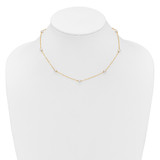 14K 4-5mm White Near Round Freshwater Cultured Pearl 8-station 18 inch Necklace