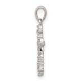 Sterling Silver Rhodium Diamond Cross Pendant - QD-0B3ECE9E-8988