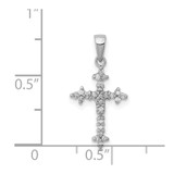 Sterling Silver Rhodium Diamond Cross Pendant - QD-0B3ECE9E-8988