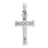 Sterling Silver Rhodium Diamond Cross Pendant - QD-4564B42F-4487