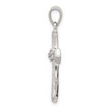 Sterling Silver Rhodium Diamond Cross Pendant - QD-9B82771F-3717