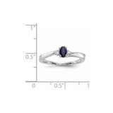 Sterling Silver Rhodium Diamond/Created Blue Sapphire Birthstone Ring - QB-F9F722CA-8583