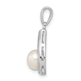 Sterling Silver Rhodium FW Cultured Pearl & Diamond Pendant - QD-C9575DA9-7356