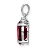 Sterling Silver Rhodium Garnet & Diamond Pendant - QD-0D58A857-9924