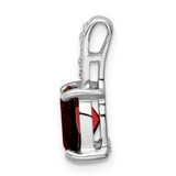 Sterling Silver Rhodium Garnet & Diamond Pendant - QD-25A0F835-1513