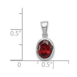 Sterling Silver Rhodium Garnet Pendant - QD-15560903-5733