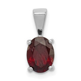 Sterling Silver Rhodium Garnet Pendant - QD-E8E5CAA3-5956
