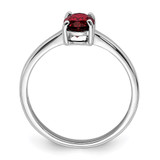 Sterling Silver Rhodium Garnet Ring - QD-C90A9F59-3710