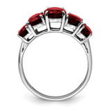 Sterling Silver Rhodium Garnet Ring - QD-D5A01E6D-1991