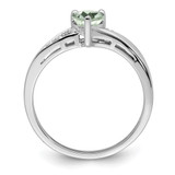 Sterling Silver Rhodium Green Quartz Diam. Ring - QR-CC8535F4-2652