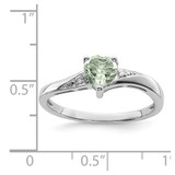 Sterling Silver Rhodium Green Quartz Diam. Ring - QR-CC8535F4-2652