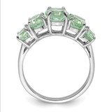 Sterling Silver Rhodium Green Quartz Ring - QD-586EA9C8-4810