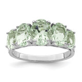 Sterling Silver Rhodium Green Quartz Ring - QD-B3B33C52-7878
